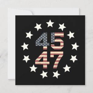 Trump 45 47 stjärnor Vintage USA amerikansk flagga Inbjudningar