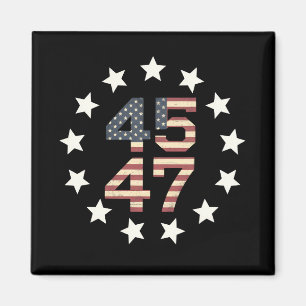 Trump 45 47 stjärnor Vintage USA amerikansk flagga Magnet
