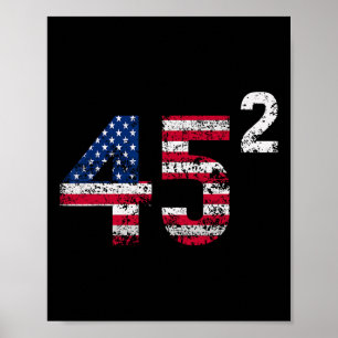 Trump 45 47 Tröja Dam Trump 45 Squared 2025 Usa Poster