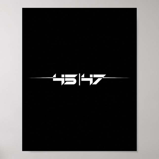 Trump 45 47 Trump Retro Futuristisk  Poster (Framsidan)