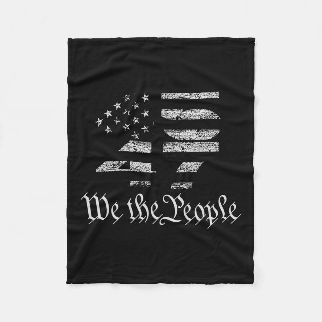 Trump 45-47 US Flagga 2024 Presidentval Fleecefilt (Framsidan)