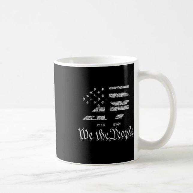 Trump 45-47 US Flagga 2024 Presidentval Kaffemugg (Höger)