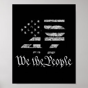 Trump 45-47 US Flagga 2024 Presidentval Poster