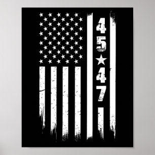 Trump 45 47 USA flagga Poster