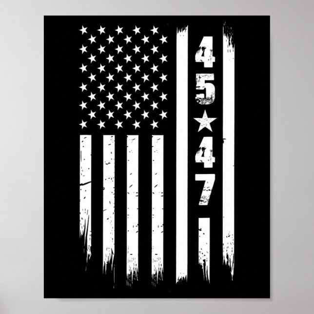 Trump 45 47 USA flagga Poster (Framsidan)