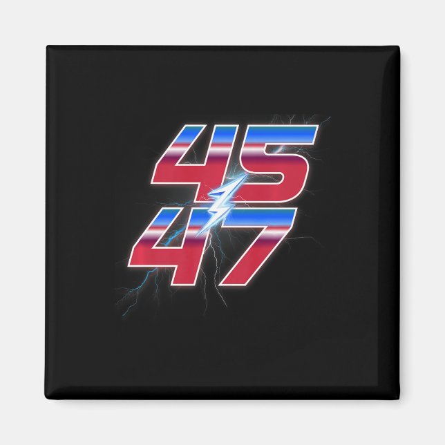 Trump 45 47 Valsegrande Tävla Logotyp Stil Magnet (Framsidan)