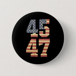 Trump 45 47 Vintage Amerika USA Flagga Knapp