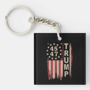 Trump 45 47 Vintage Retro Amerika USA Flagga