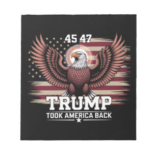 Trump 45:e 47:e presidentflagga 2025 Örn Amerika Anteckningsblock