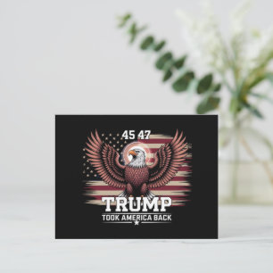 Trump 45:e 47:e presidentflagga 2025 Örn Amerika Vykort