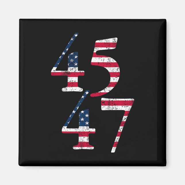 Trump 45:e 47:e presidentinvigningsdagen Usa Fla Magnet (Framsidan)