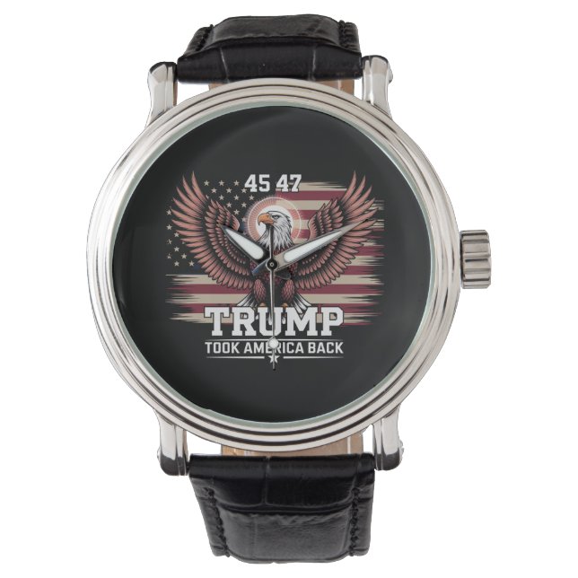 Trump 45:e presidenten Flagga 2025 Eagle America Armbandsur (Framsida)