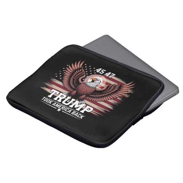 Trump 45:e presidenten Flagga 2025 Eagle America Laptop Fodral (Framsida topp)
