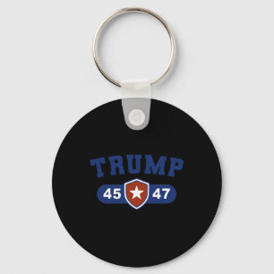 Trump 45 och Trump 47 Stor amerikansk Nyckelring