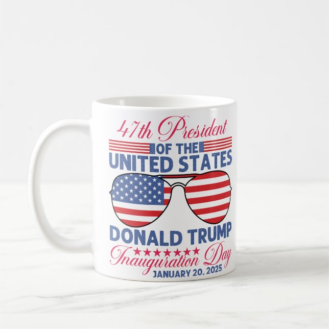 Trump 47:e invigningen 2025 kaffemugg (Vänster)