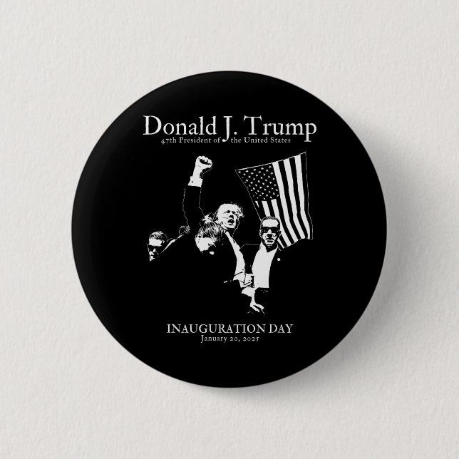 Trump 47:e presidentinvigningsdagen Us Mega J Knapp (Framsida)