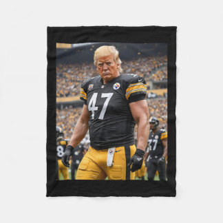 Trump 47 Fittsburgh Footbyll Player Funny Fleecefilt
