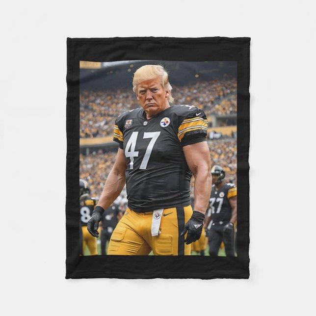 Trump 47 Fittsburgh Footbyll Player Funny Fleecefilt (Framsidan)