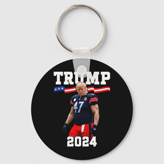 Trump 47 Football Jersey 2024 US Flagga Trump Vanc Nyckelring (Framsida)