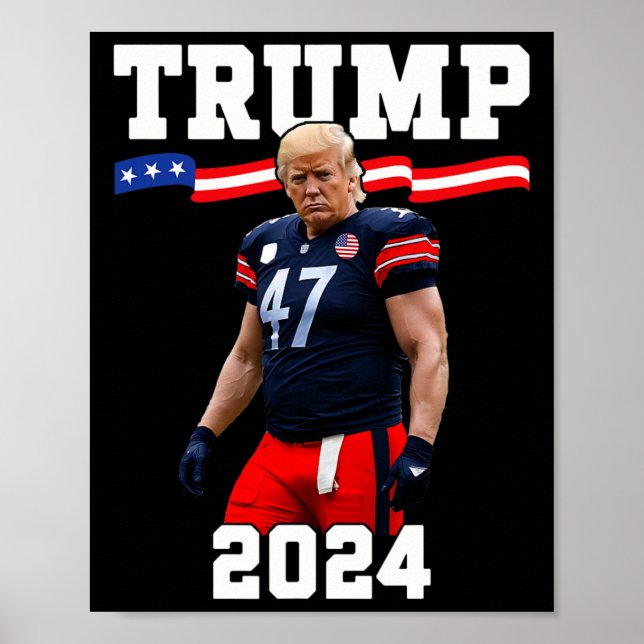 Trump 47 Football Jersey 2024 US Flagga Trump Vanc Poster (Framsidan)