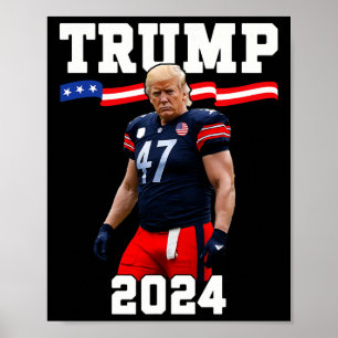 Trump 47 Fotbollströja 2025 USA:s flagga Trump Van Poster