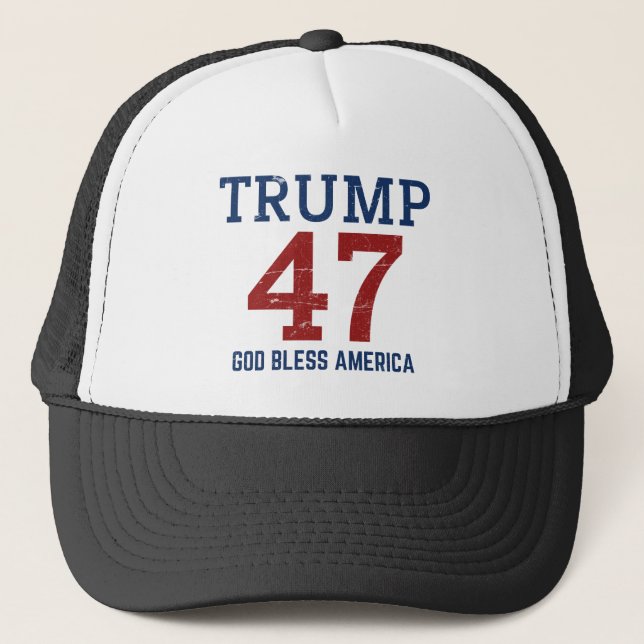 Trump 47 Gud välsigne Amerika  Keps (Framsida)