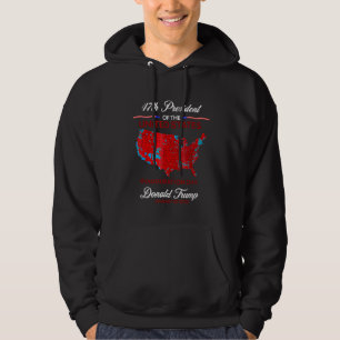 Trump 47 Invigningsdag 2025 Val Karta Hoodie