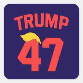 Trump 47 Ordförande Fyrkantigt Klistermärke