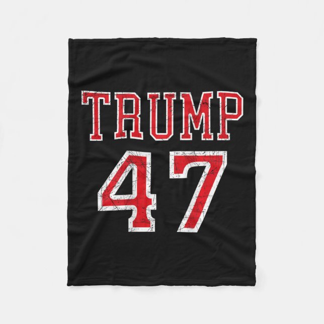 Trump 47 President Team Footbyll Jersey Stil 2024 Fleecefilt (Framsidan)