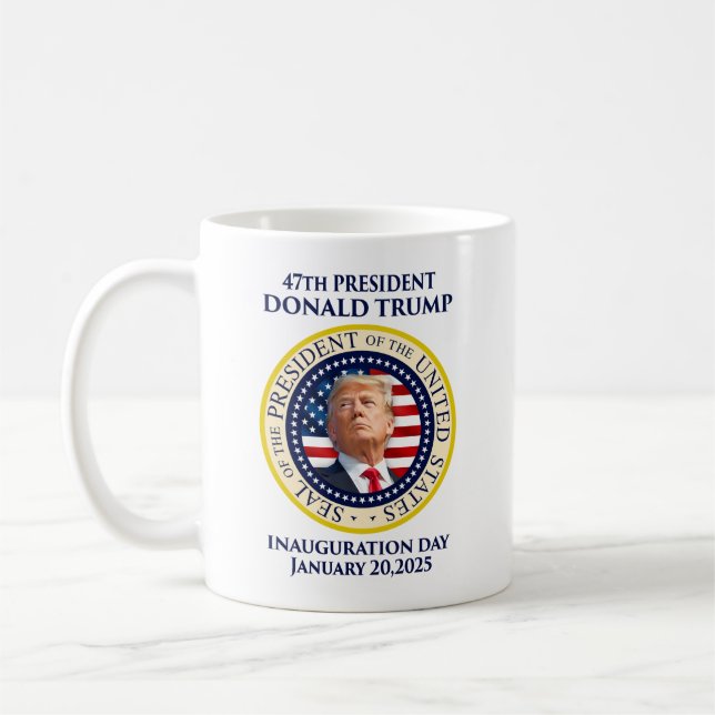 Trump 47th president inauguration day kaffemugg (Vänster)