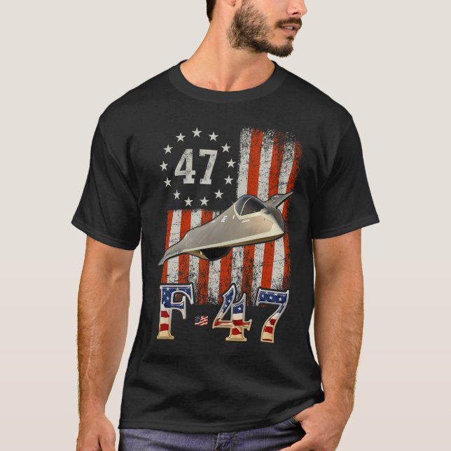 Trump 47th Shirts F47 Fighter Jet F-47 Aircraft Us T Shirt (Framsida)