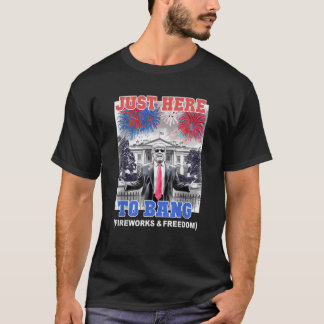 TRUMP 4:e juli, JUST HIT TILL BANG Patriotic BBQ T Shirt