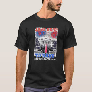 TRUMP 4:e juli, JUST HIT TILL BANG Patriotic BBQ T Shirt