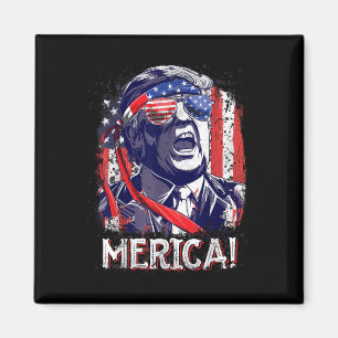 Trump 4:e juli Merica Manar Women US American Fl Magnet