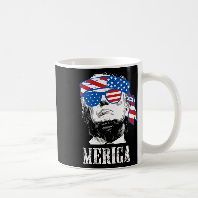 Trump 4:e juli USA Amerikanska Flagga Funny Kaffemugg (Höger)
