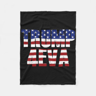 Trump 4eva Rolig Trump Meme Vintage Amerikansk Fla Fleecefilt