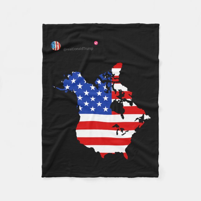 Trump 51 State of American Canada USA flagga Unite Fleecefilt (Framsidan)