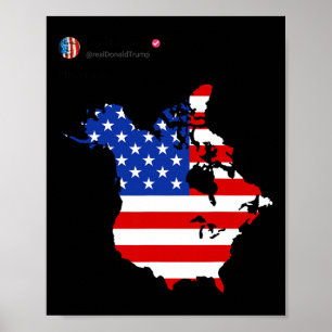 Trump 51 State of American Canada USA flagga Unite Poster