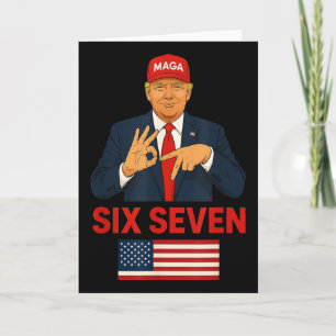 Trump 67 Meme Sex Sju Rolig Valdräkt Kort