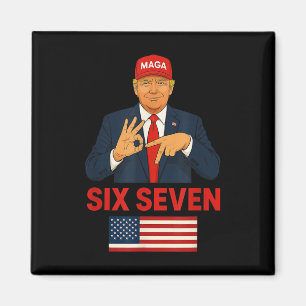 Trump 67 Meme Sex Sju Rolig Valdräkt Magnet