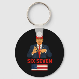 Trump 67 Meme Sex Sju Rolig Valdräkt Nyckelring