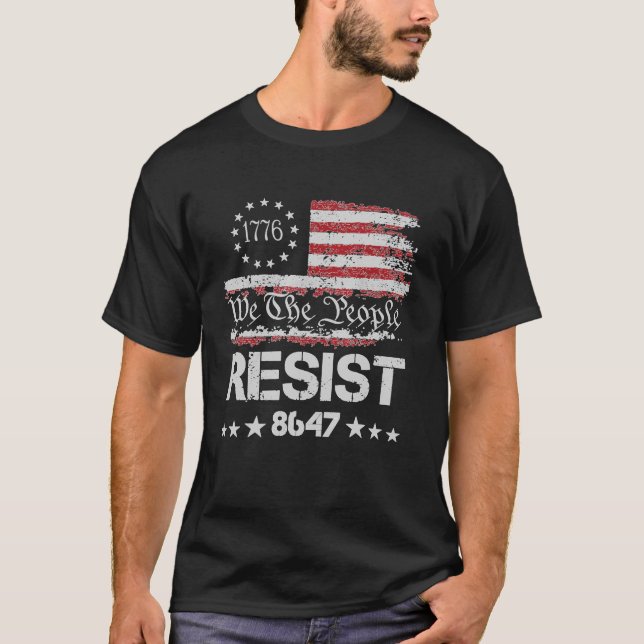 Trump 8647 Resist Impeach Trump T Shirt (Framsida)