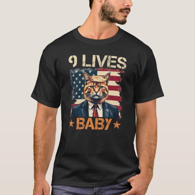 Trump 9 Lives Baby T Shirt (Framsida)