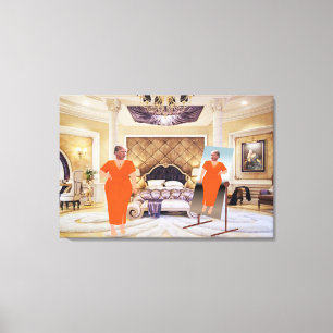 Trump-adresser till överordnad arbetsytekonst canvastryck