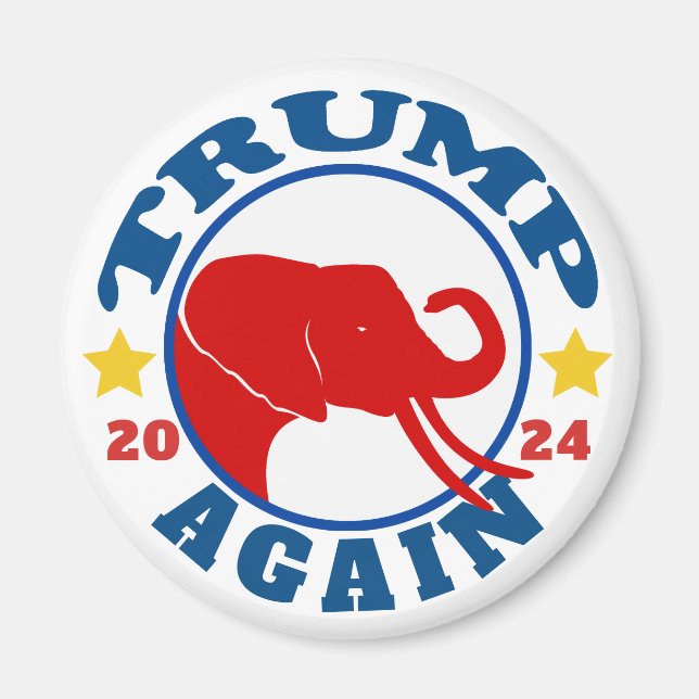 TRUMP AGAIN Red Elephant 2020 Val Magnet (Framsidan)