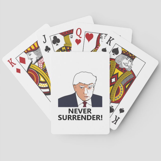 Trump Aldrig Överge Mug Shot Casinokort (Baksidan)