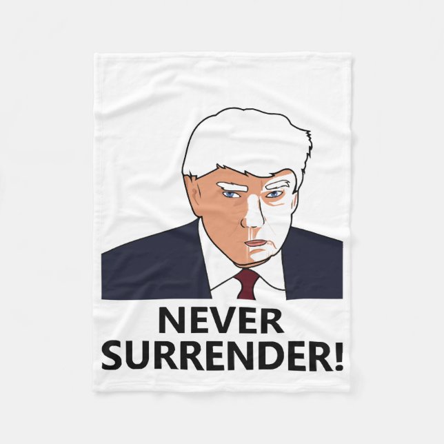 Trump Aldrig Överge Mug Shot Fleecefilt (Framsidan)