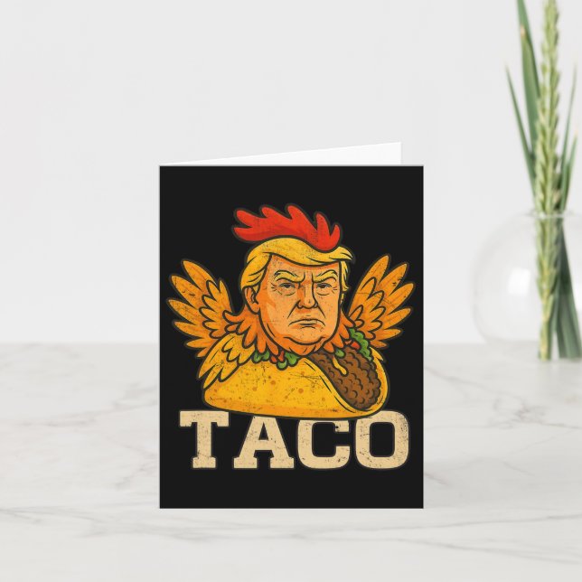 Trump Alltid Chickens Out Låt oss Go Taco Funny Kort (Framsida)