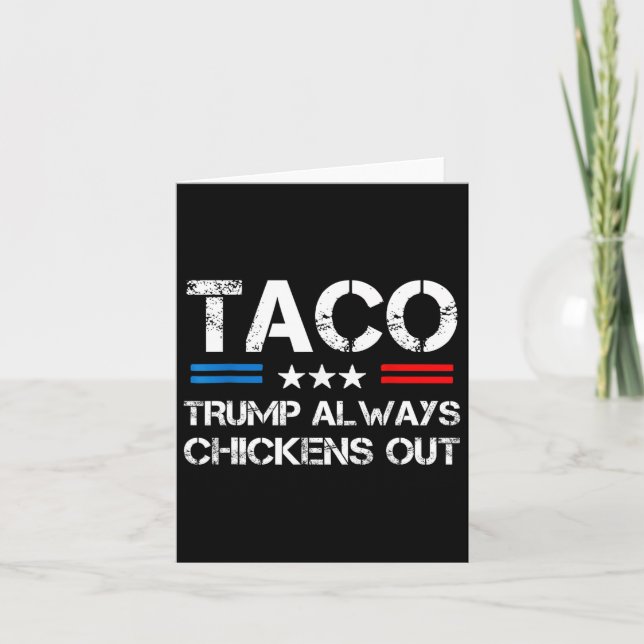 Trump Alltid Chickens Out Taco Trade Funny Memo 1 Kort (Framsida)