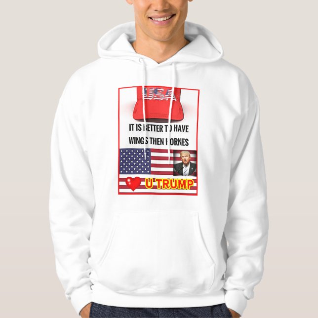 Trump Älskare Manar Basic Hooded Sweatshirt (Framsida)